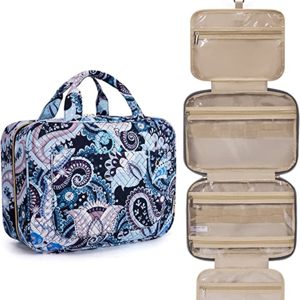 Toiletry Bag Travel Bag with Hanging Hook, Water-resistant Makeup Cosmetic Bag